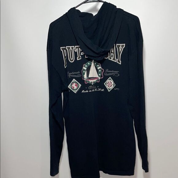 Black Long Sleeve Tee with hoodie - Picture 5 of 8